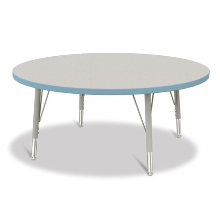 Jonti-Craft Berries Round Activity Table, 42 in. Diameter, E-height, Freckled Gray/Coastal Blue/Gray 6468JCE131